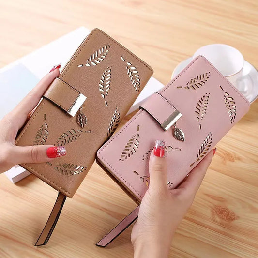 Cartera larga de piel sintética para mujer con diseño geométrico vintage - imagen 2