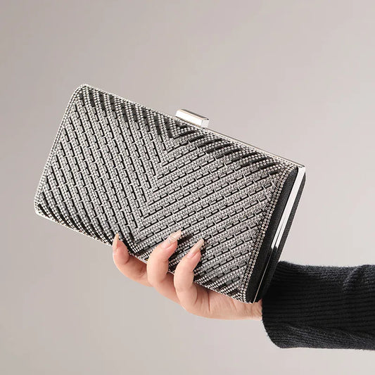 Bolso de noche de poliéster con rayas y estilo vintage para mujer - imagen 2