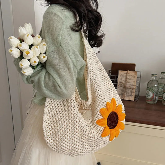 Bolso de crochet con diseño calado para mujer, estilo veraniego - imagen 2