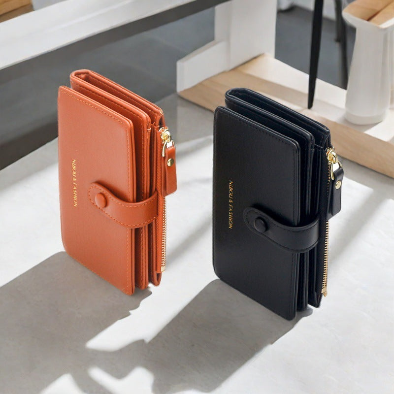 Monedero minimalista de gran capacidad expandible para mujer - imagen 2