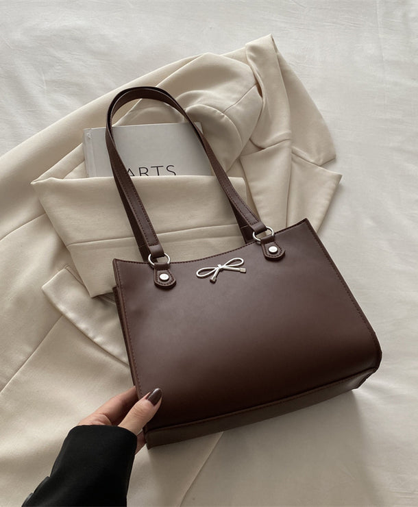 Bolso tote de gran capacidad para mujer en piel sintética con costuras - imagen 7