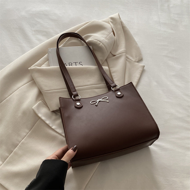Bolso tote de gran capacidad para mujer en piel sintética con costuras - imagen 7