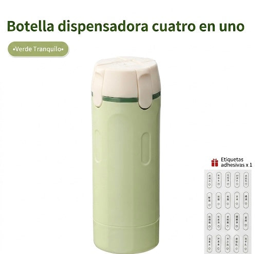 Dispensador de Viaje 4 en 1 Antiderrames - Botellas Rellenables