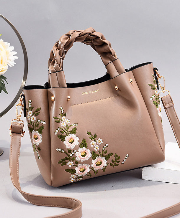 Bolso tote con jareta para mujer, diseño liso con costuras - imagen 7
