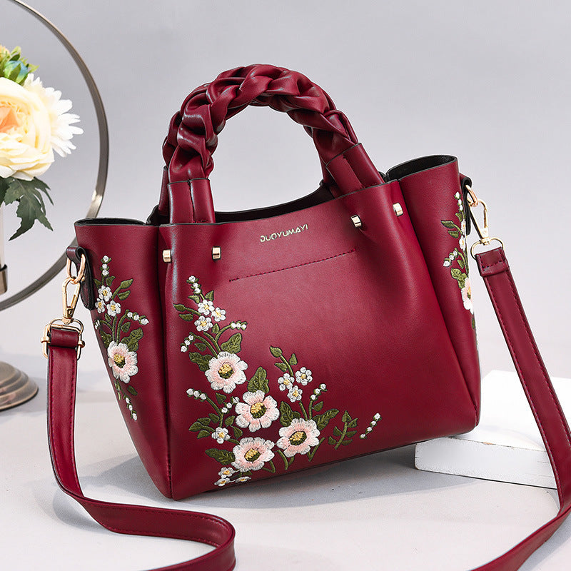 Bolso tote con jareta para mujer, diseño liso con costuras - imagen 6