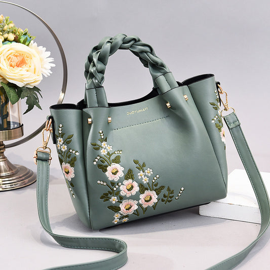 Bolso tote con jareta para mujer, diseño liso con costuras - imagen 2