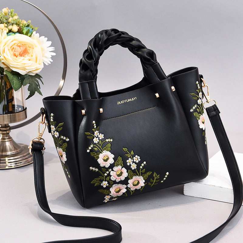 Bolso tote con jareta para mujer, diseño liso con costuras - imagen 5