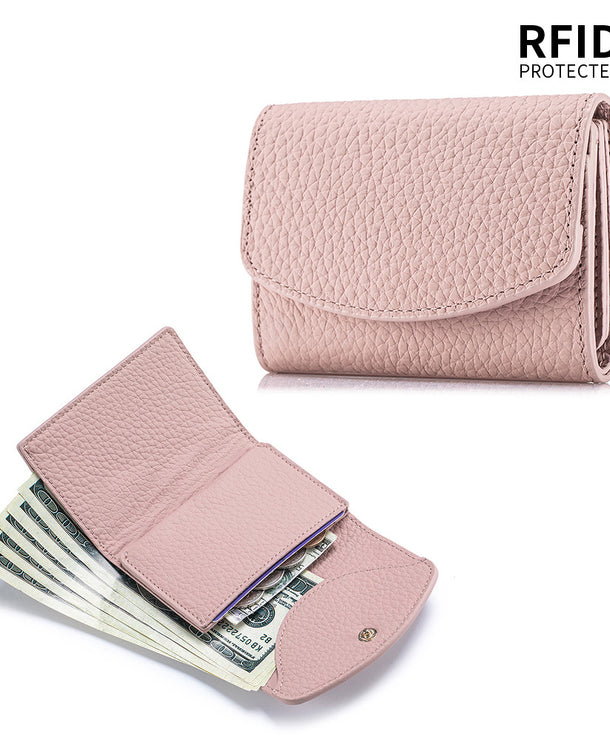 Cartera corta de piel genuina estilo japonés para mujer, compacta - imagen 9