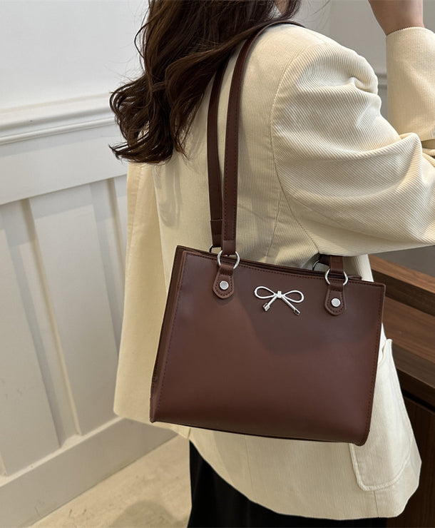 Bolso tote de gran capacidad para mujer en piel sintética con costuras - imagen 8