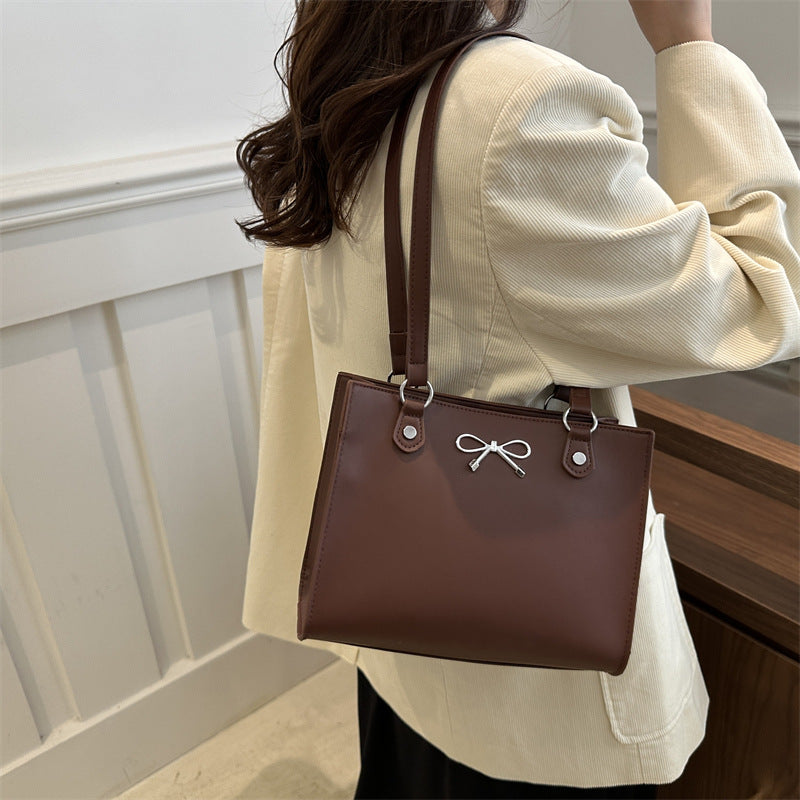 Bolso tote de gran capacidad para mujer en piel sintética con costuras - imagen 8