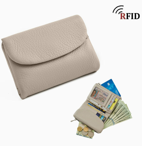 Cartera corta de piel genuina estilo japonés para mujer, compacta - imagen 12