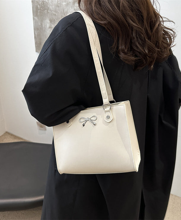 Bolso tote de gran capacidad para mujer en piel sintética con costuras - imagen 4