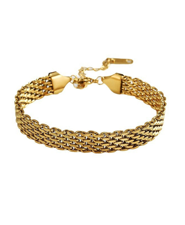 Pulsera de cadena de acero de titanio para mujer, diseño geométrico - imagen 5