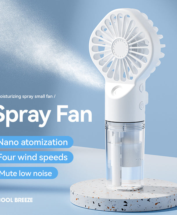 Ventilador de mano con atomizador de agua y 4 velocidades, recargable USB - imagen 7