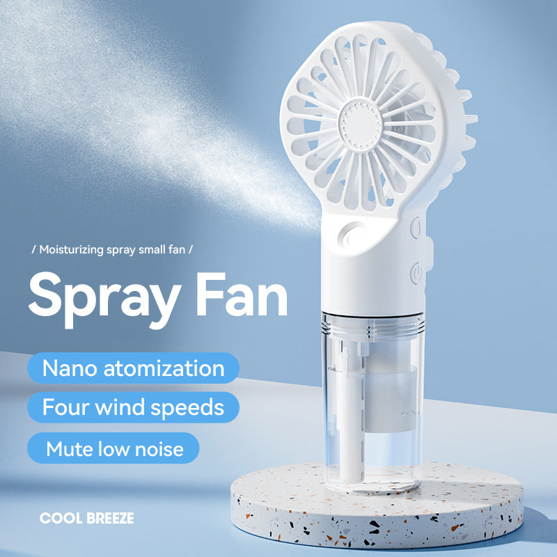 Ventilador de mano con atomizador de agua y 4 velocidades, recargable USB - imagen 7