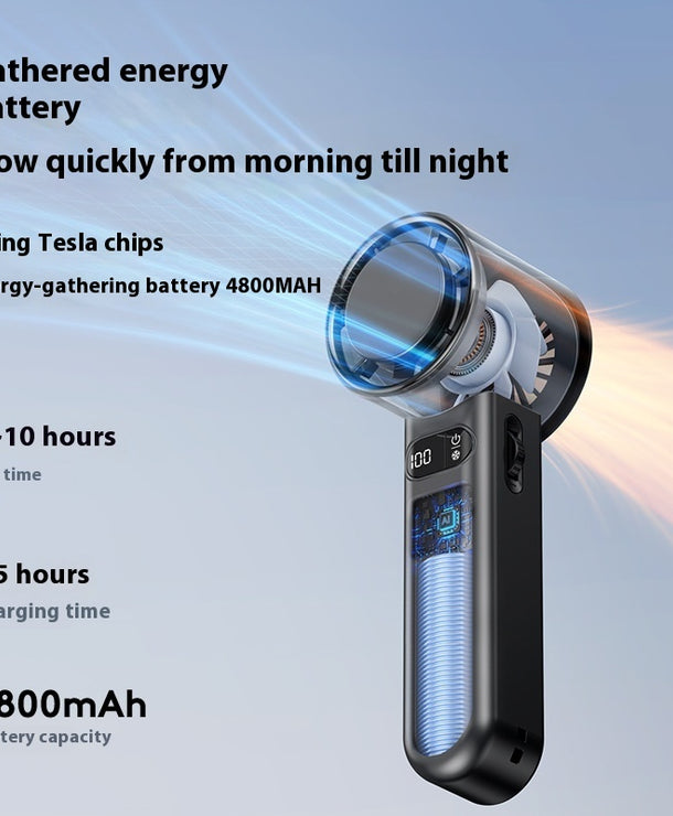 Ventilador de mano turbo mini USB recargable con motor silencioso - imagen 5