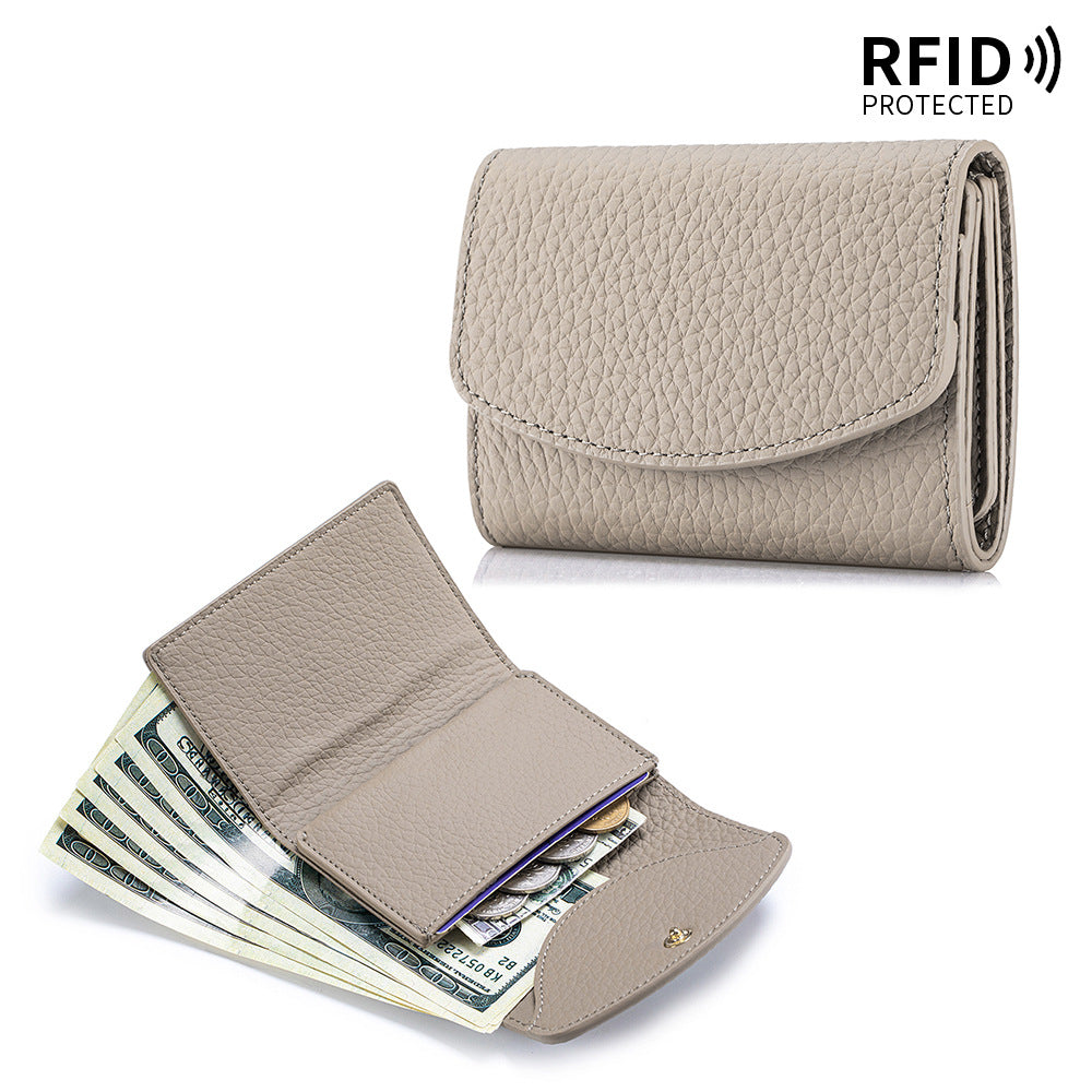 Cartera corta de piel genuina estilo japonés para mujer, compacta - imagen 5