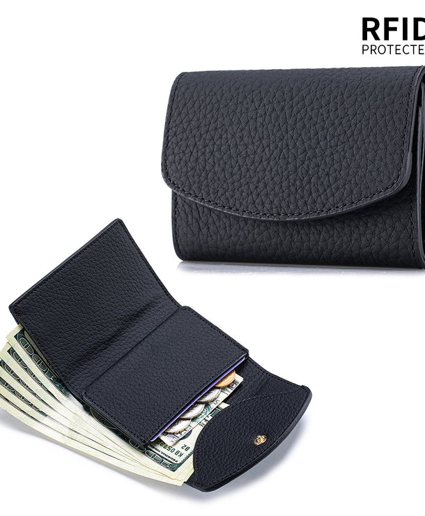 Cartera corta de piel genuina estilo japonés para mujer, compacta - imagen 7