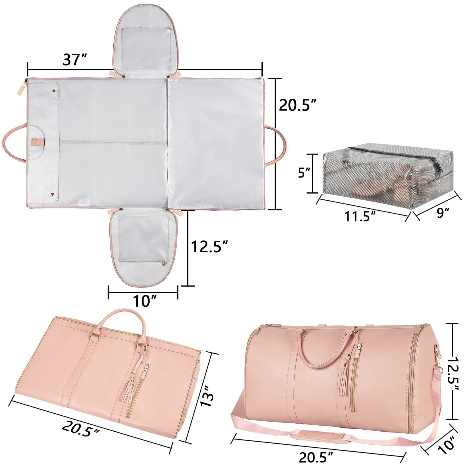 Bolsa de viaje plegable de gran capacidad impermeable para mujer - imagen 8