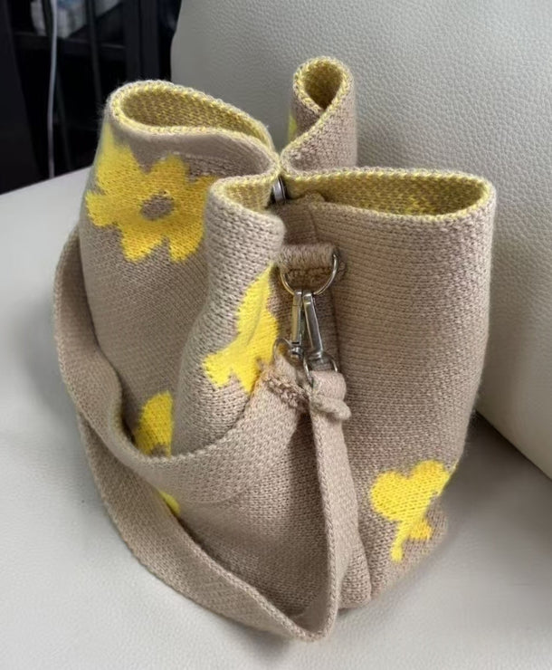 Bolso tote con flores tejidas a crochet para mujer - imagen 5