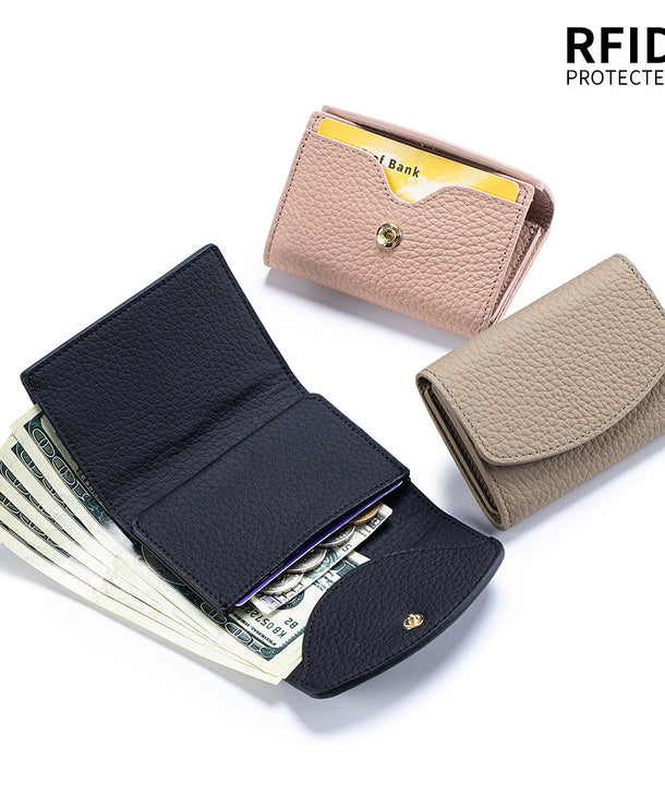 Cartera corta de piel genuina estilo japonés para mujer, compacta - imagen 10