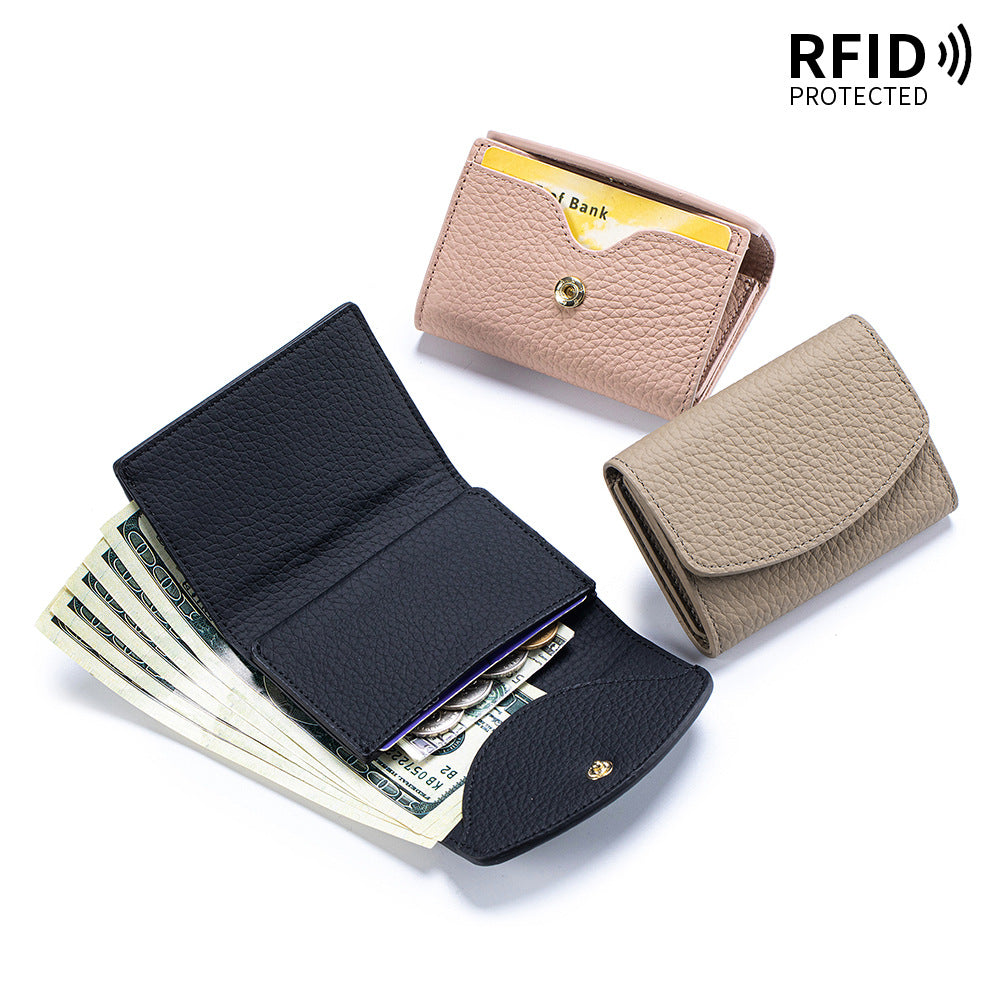 Cartera corta de piel genuina estilo japonés para mujer, compacta - imagen 10