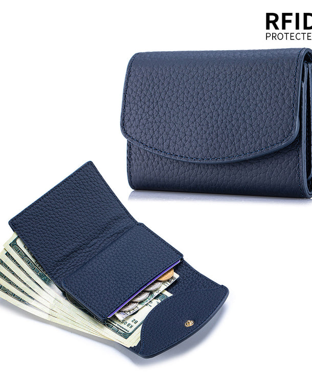 Cartera corta de piel genuina estilo japonés para mujer, compacta - imagen 8
