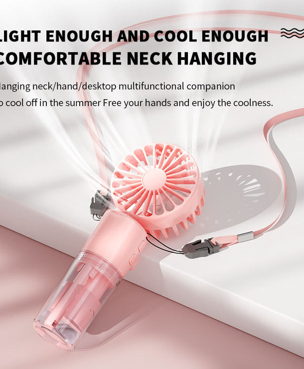 Ventilador de mano con atomizador de agua y 4 velocidades, recargable USB - imagen 2