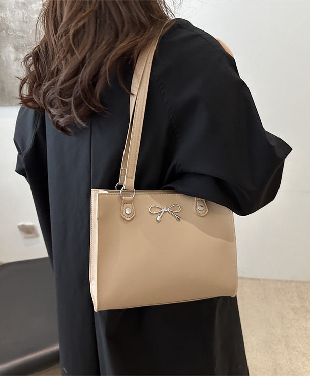 Bolso tote de gran capacidad para mujer en piel sintética con costuras - imagen 2
