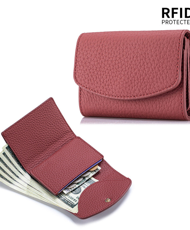 Cartera corta de piel genuina estilo japonés para mujer, compacta - imagen 6