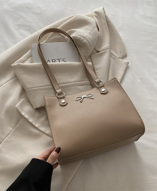 Bolso tote de gran capacidad para mujer en piel sintética con costuras - imagen 6