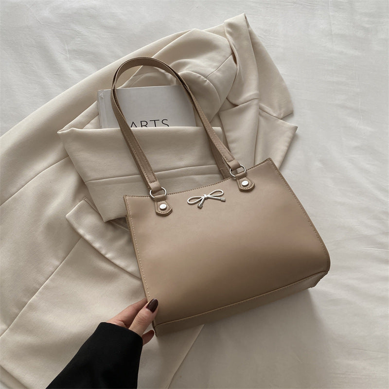 Bolso tote de gran capacidad para mujer en piel sintética con costuras - imagen 6