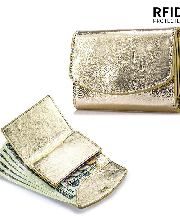 Cartera corta de piel genuina estilo japonés para mujer, compacta - imagen 11