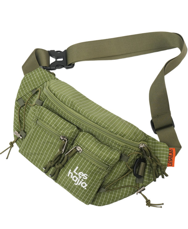 Bolso de pecho outdoor estilo workwear para hombre en nylon a cuadros - imagen 7