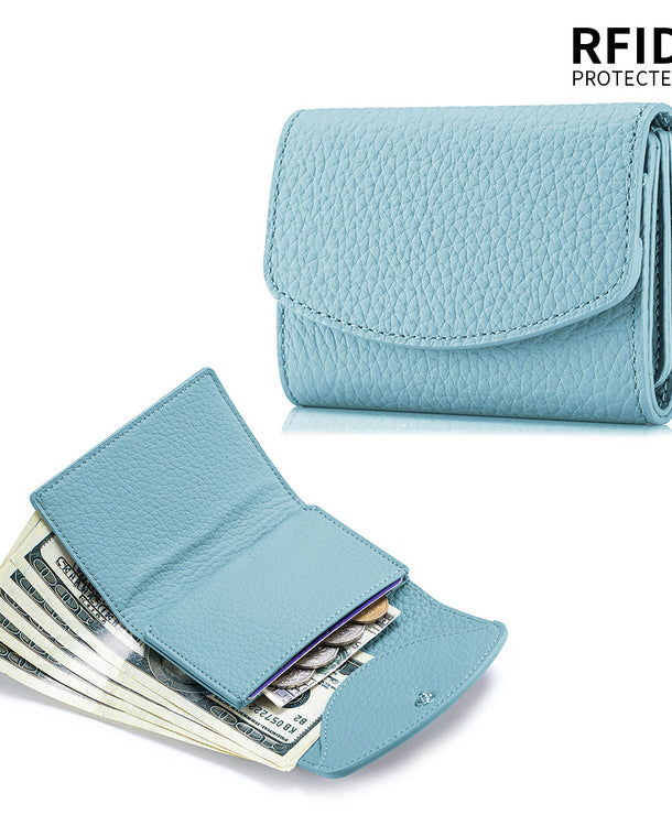 Cartera corta de piel genuina estilo japonés para mujer, compacta - imagen 13