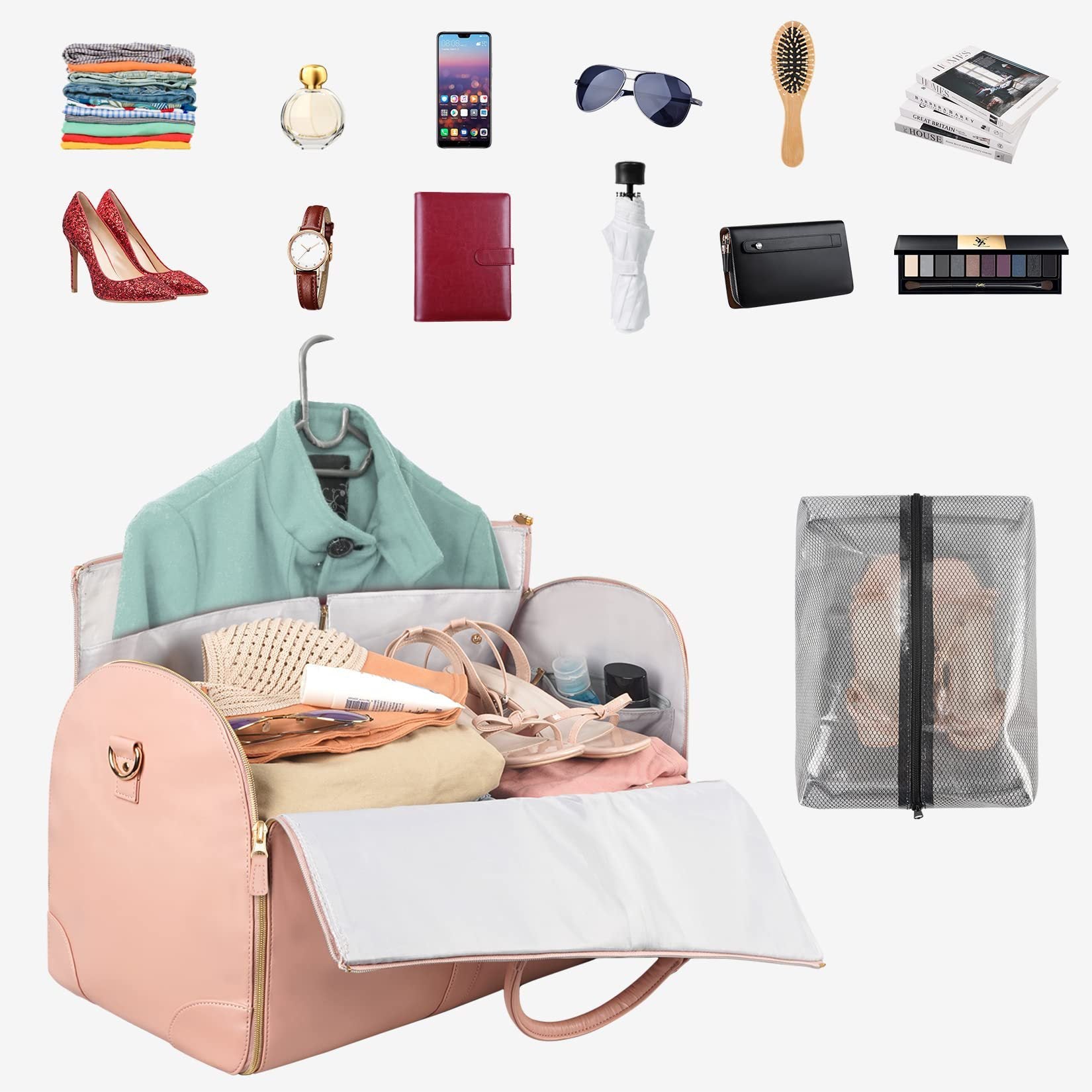 Bolsa de viaje plegable de gran capacidad impermeable para mujer - imagen 5