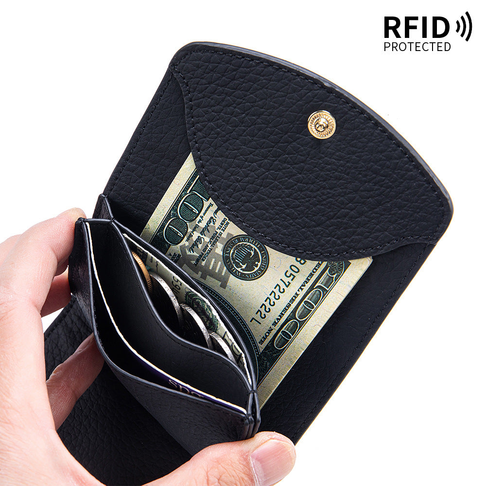Cartera corta de piel genuina estilo japonés para mujer, compacta - imagen 4