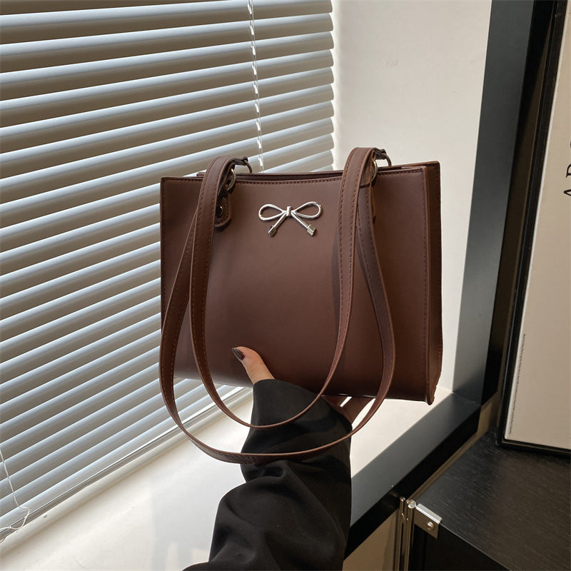 Bolso tote de gran capacidad para mujer en piel sintética con costuras
