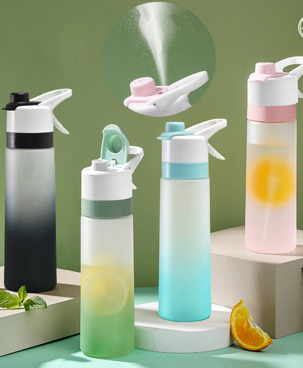 Botella de agua deportiva con atomizador y tapa antiderrames - imagen 2