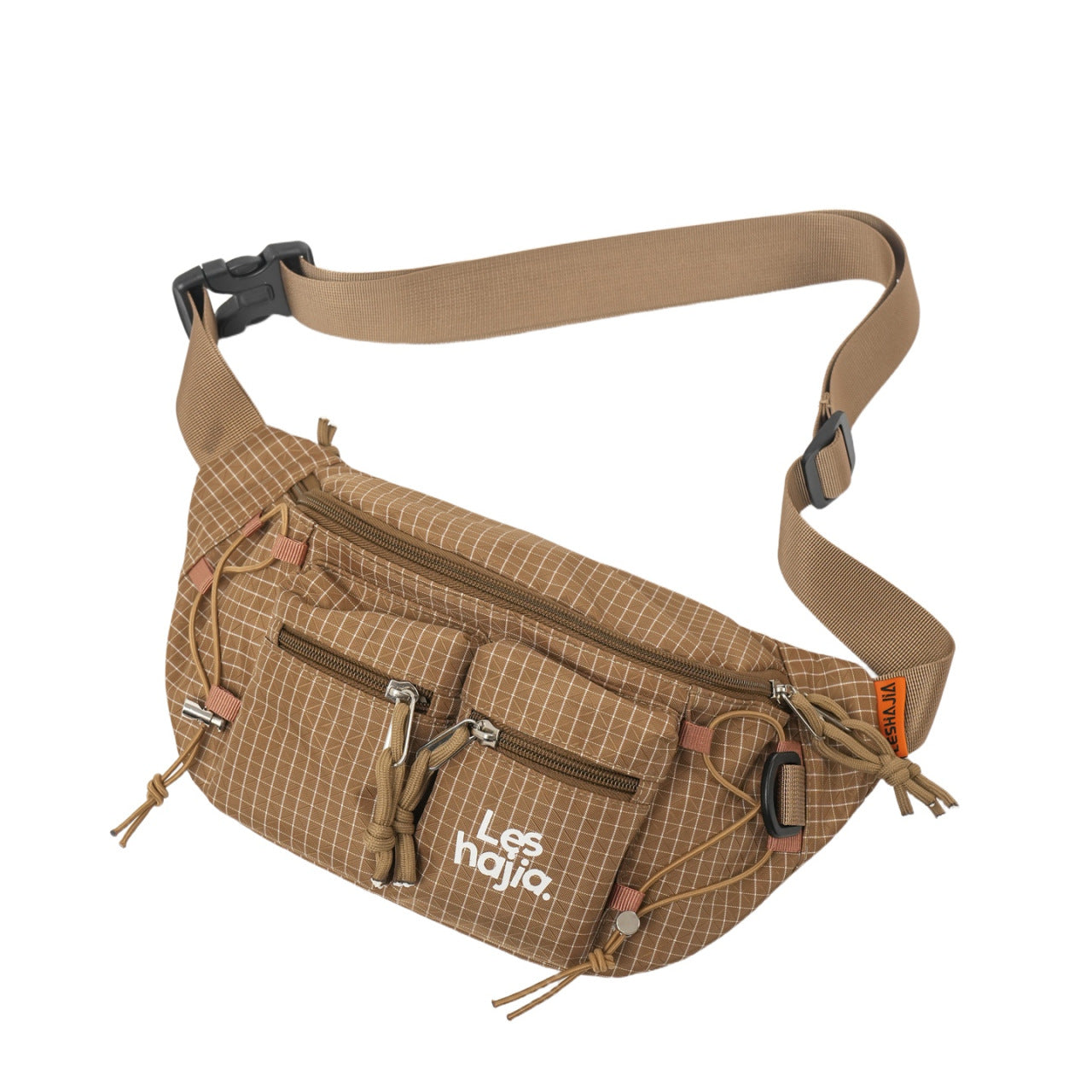 Bolso de pecho outdoor estilo workwear para hombre en nylon a cuadros - imagen 9