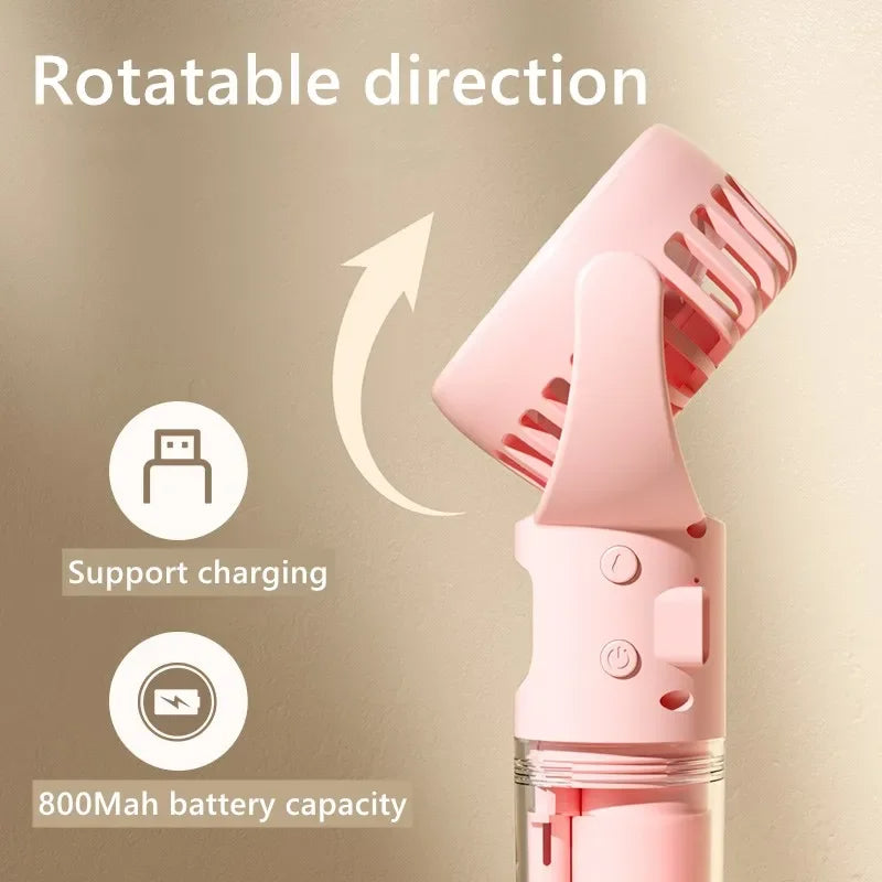 Ventilador de mano con atomizador de agua y 4 velocidades, recargable USB - imagen 8