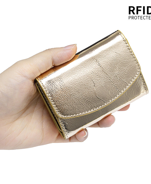Cartera corta de piel genuina estilo japonés para mujer, compacta - imagen 3