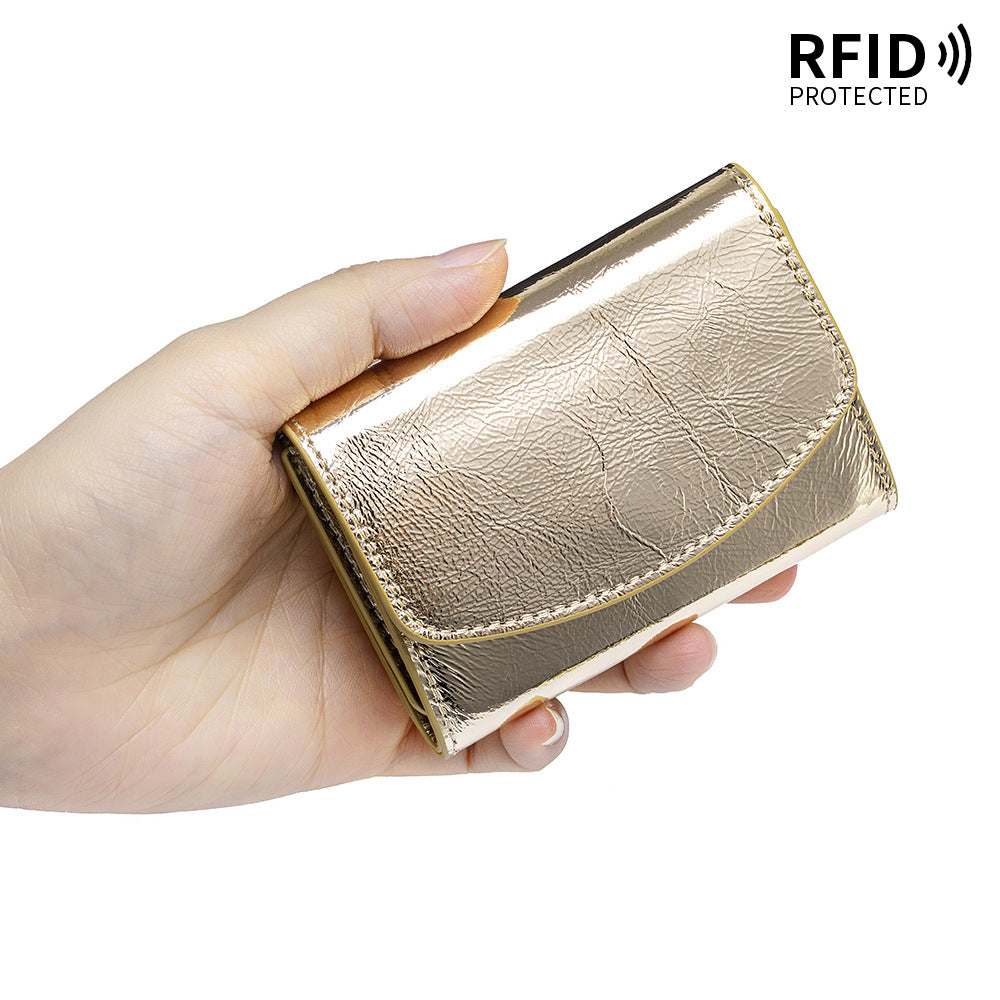 Cartera corta de piel genuina estilo japonés para mujer, compacta - imagen 3