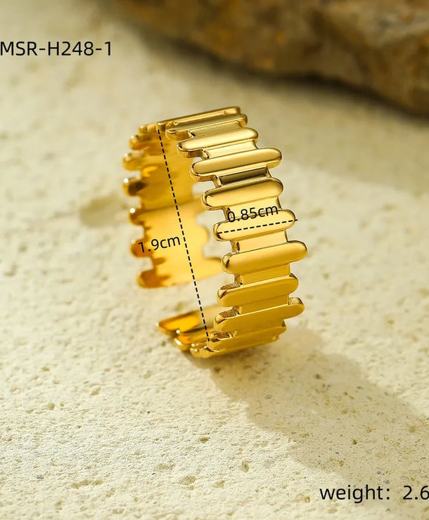 Anillo ajustable de acero inoxidable 304 en color liso, estilo IG - imagen 6