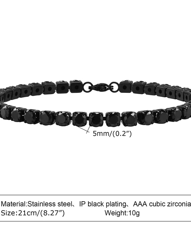 Pulsera tipo tennis de acero inoxidable 201 para hombre, color liso - imagen 10