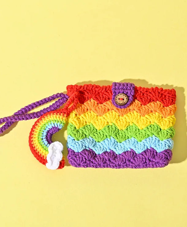 Monedero de estambre tejido a crochet con estampado de frutas, unisex - imagen 16