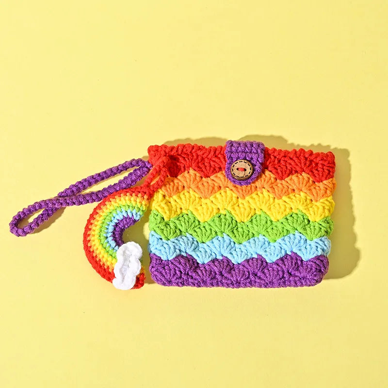 Monedero de estambre tejido a crochet con estampado de frutas, unisex - imagen 16