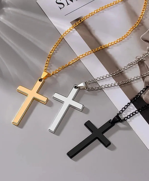 Collar con dije de cruz para hombre en aleación, estilo retro - imagen 4