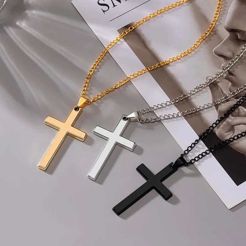 Collar con dije de cruz para hombre en aleación, estilo retro - imagen 4
