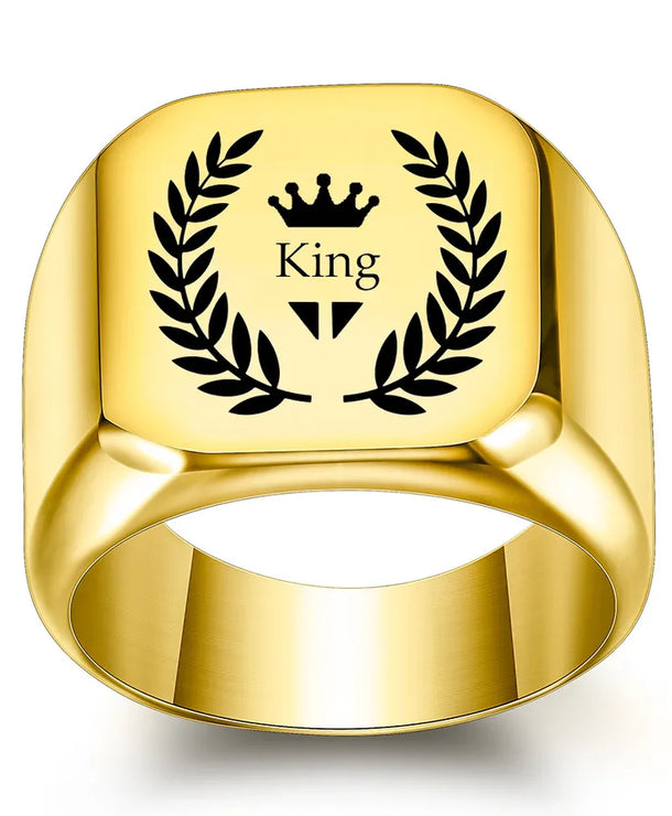 Anillos de acero de titanio para hombre en color liso, hip-hop